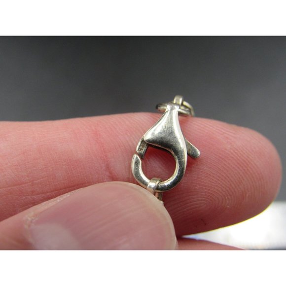 16" Sterling Silver Blue Lace Agate And Faux Stone Necklace Vintage Minimalist - Picture 5 of 7